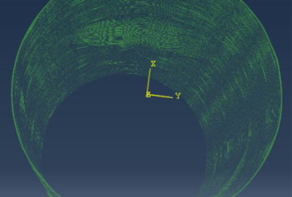 Inside View of the Dent recreated by ANSYS Software Package